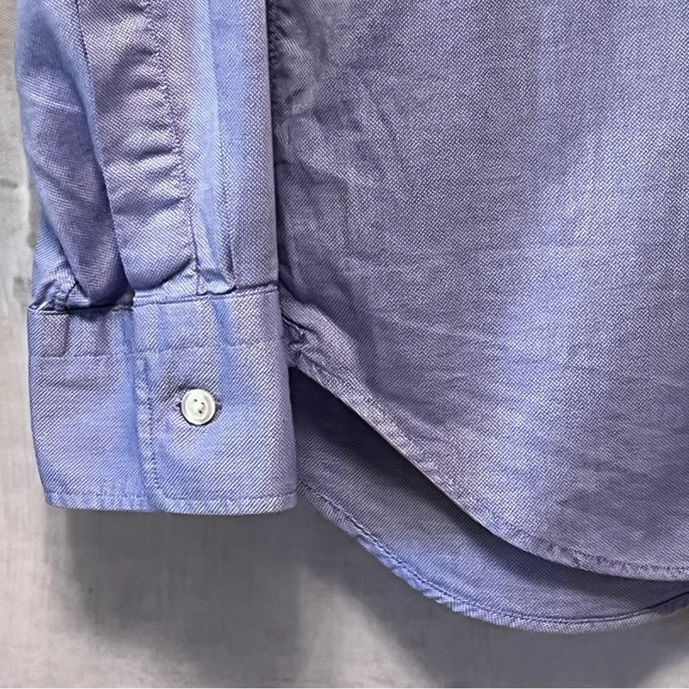 J.CREW Thompson Shirtings 80's 2-Ply Long Sleeve‎ Shirt XL Blue 17-17 1/2 Career